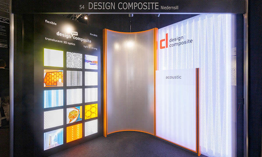 design composite españa panel compuesto interior stand